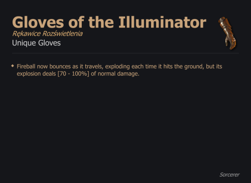 Gloves of the Illuminator / Rękawice Rozświetlenia UNIKAT Diablo IV SEZON