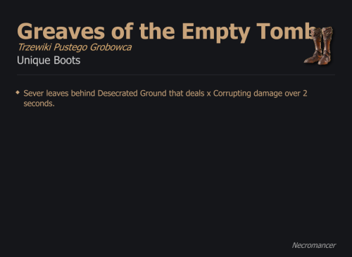 Greaves of the Empty Tomb / Trzewiki Pustego Grobowca UNIKAT Diablo IV SEZON