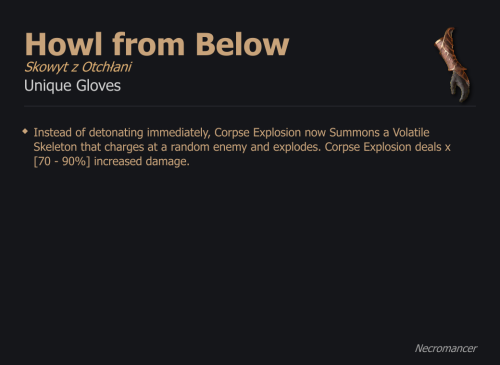 Howl from Below / Skowyt z Otchłani UNIKAT Diablo IV SEZON