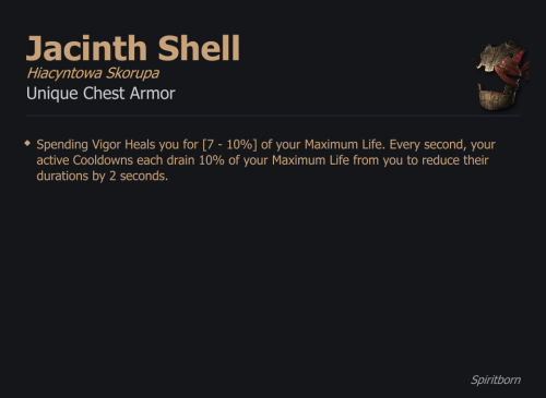 Jacinth Shell / Hiacyntowa Skorupa UNIKAT Diablo IV SEZON