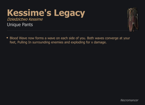 Kessime's Legacy / Dziedzictwo Kessime UNIKAT Diablo IV SEZON