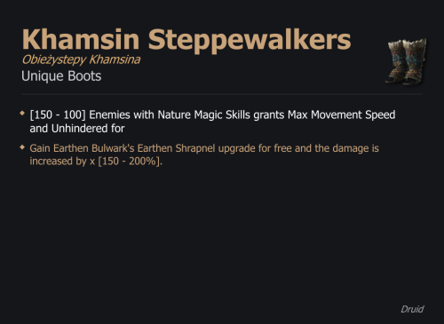 Khamsin Steppewalkers / Obieżystepy Khamsina UNIKAT Diablo IV SEZON