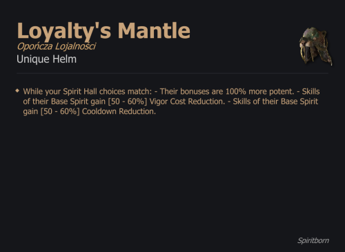 Loyalty's Mantle / Opończa Lojalności UNIKAT Diablo IV SEZON