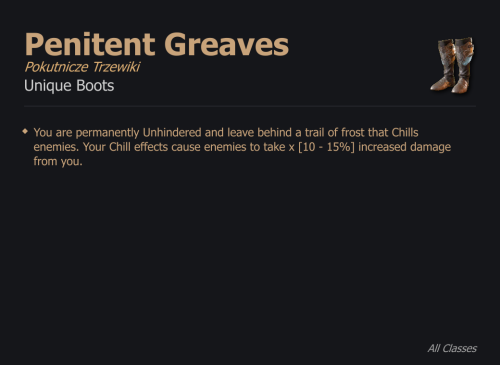 Penitent Greaves / Pokutnicze Trzewiki UNIKAT Diablo IV SEZON
