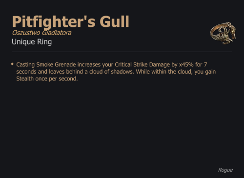 Pitfighter's Gull / Oszustwo Gladiatora UNIKAT Diablo IV SEZON