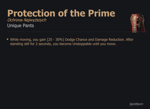 Protection of the Prime / Ochrona Najwyższych UNIKAT Diablo IV SEZON