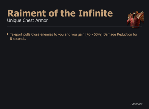 Raiment of the Infinite UNIKAT Diablo IV SEZON