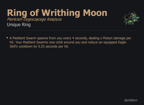Ring of Writhing Moon / Pierścień Dygoczącego Księżyca UNIKAT Diablo IV SEZON