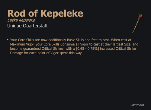 Rod of Kepeleke / Laska Kepeleke UNIKAT Diablo IV SEZON