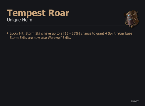 Tempest Roar UNIKAT Diablo IV SEZON