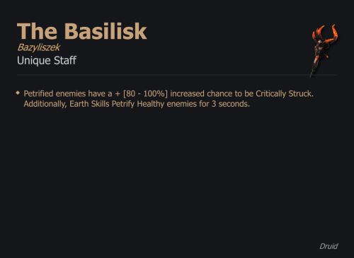 The Basilisk / Bazyliszek UNIKAT Diablo IV SEZON
