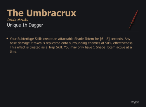 The Umbracrux / Umbrakruks UNIKAT Diablo IV SEZON