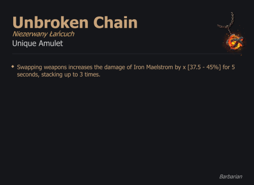 Unbroken Chain / Niezerwany Łańcuch UNIKAT Diablo IV SEZON