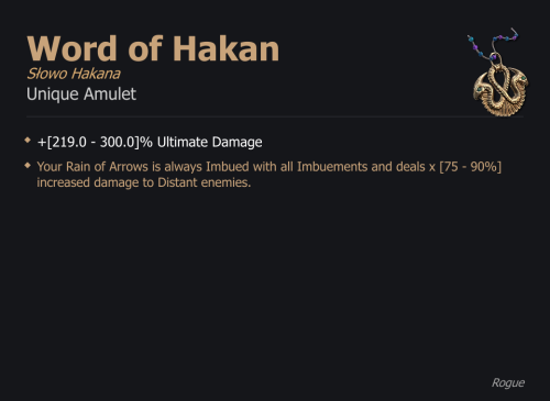 Word of Hakan / Słowo Hakana UNIKAT Diablo IV SEZON