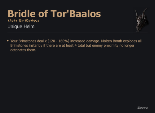 Bridle of Tor'Baalos / Uzda Tor’Baalosa UNIKAT Diablo IV SEZON