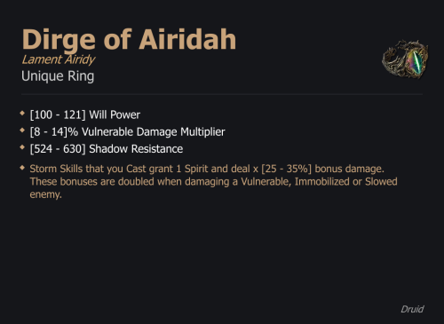 Dirge of Airidah / Lament Airidy UNIKAT Diablo IV SEZON
