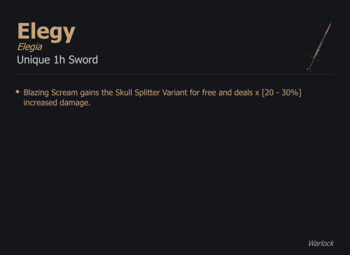 Elegy / Elegia UNIKAT Diablo IV SEZON