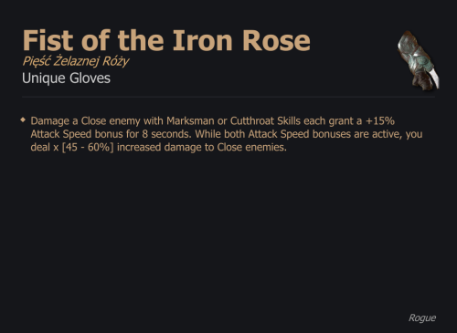 Fist of the Iron Rose / Pięść Żelaznej Róży UNIKAT Diablo IV SEZON