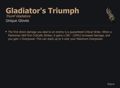 Gladiator's Triumph / Triumf Gladiatora UNIKAT Diablo IV SEZON