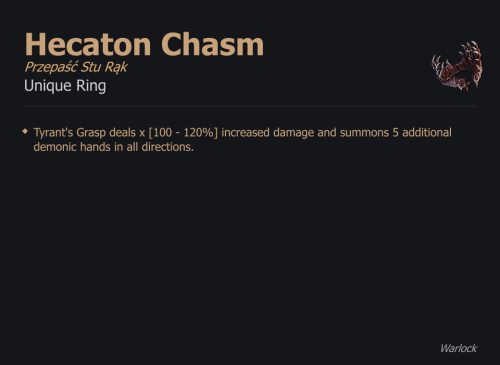 Hecaton Chasm / Przepaść Stu Rąk UNIKAT Diablo IV SEZON