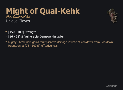 Might of Qual-Kehk / Moc Qual-Kehka UNIKAT Diablo IV SEZON