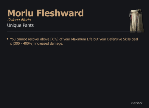 Morlu Fleshward / Osłona Morlu UNIKAT Diablo IV SEZON