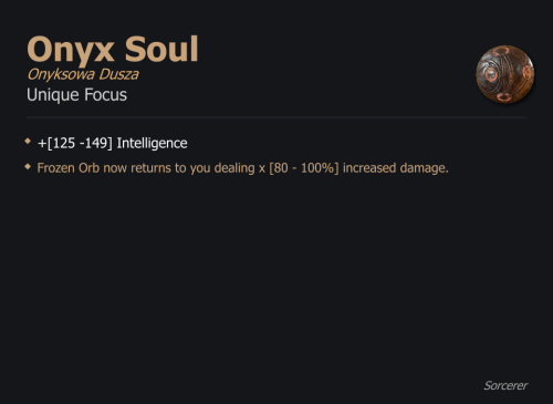 Onyx Soul / Onyksowa Dusza UNIKAT Diablo IV SEZON