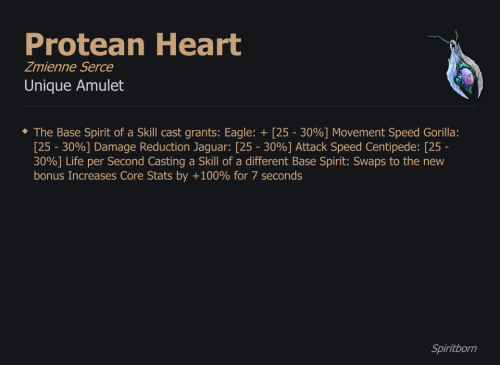 Protean Heart / Zmienne Serce UNIKAT Diablo IV SEZON