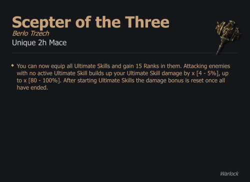 Scepter of the Three / Berło Trzech UNIKAT Diablo IV SEZON