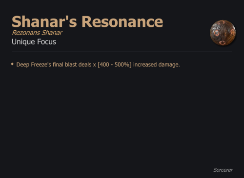 Shanar's Resonance / Rezonans Shanar UNIKAT Diablo IV SEZON