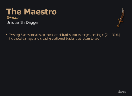 The Maestro / Wirtuoz UNIKAT Diablo IV SEZON