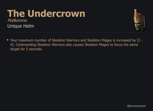The Undercrown / Podkorona UNIKAT Diablo IV SEZON