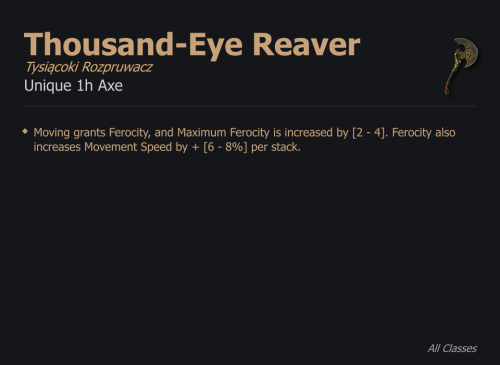 Thousand-Eye Reaver / Tysiącoki Rozpruwacz UNIKAT Diablo IV SEZON