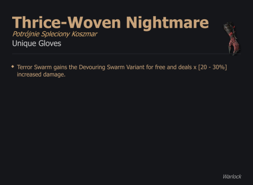 Thrice-Woven Nightmare / Potrójnie Spleciony Koszmar UNIKAT Diablo IV SEZON