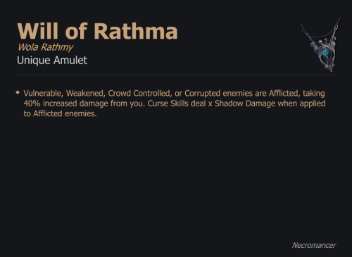 Will of Rathma / Wola Rathmy UNIKAT Diablo IV SEZON
