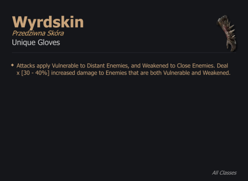 Wyrdskin / Przedziwna Skóra UNIKAT Diablo IV SEZON