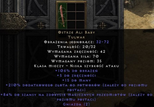Ostrze Ali Baby Diablo 2 Resurrected ROTW Ladder