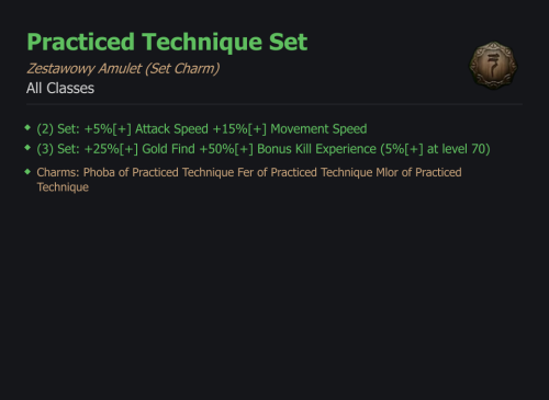 SET Practiced Technique CAŁY ZESTAW TALIZMANY SEZON