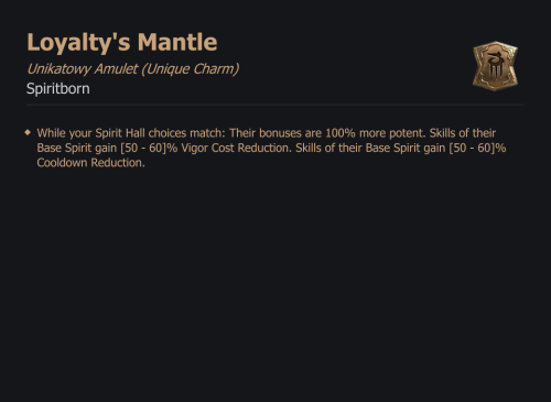 UNIKATOWY AMULET Loyalty's Mantle DIABLO 4 SEZON