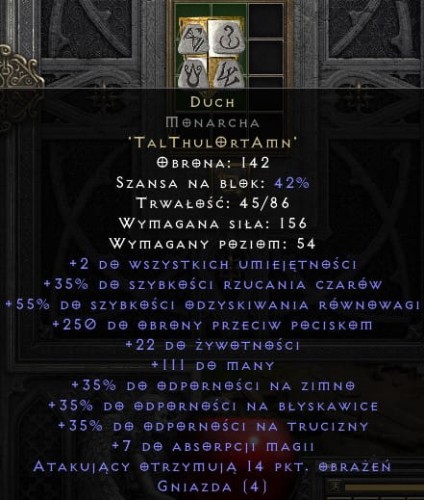 Spirit Duch Monarcha 35 FCR D2R Diablo 2 Resurrected ROTW Ladder