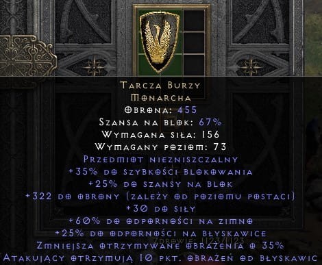 Tarcza Burzy Stormshield D2R Diablo 2 Resurrected ROTW Ladder