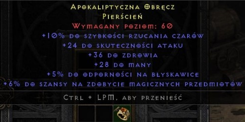 Rare Pierścień Apokaliptyczna Obręcz ROTW Non Ladder