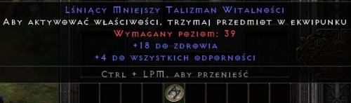 Talizman 18 Life 4 Wszystkie Odporności ROTW Non Ladder