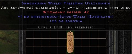 Talizman Sztuki Walki Zabójczyni + 26 Life ROTW Non Ladder