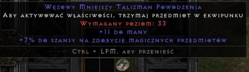 Talizman 7 MF 11 Mana ROTW Non Ladder