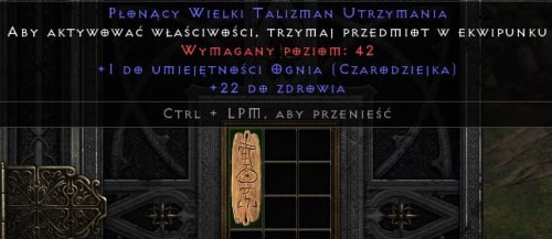Talizman Czarodziejka + 22 Life ROTW Non Ladder