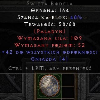 Święta Rodela 42 All Res 4 Sockets D2R ROTW Non Ladder