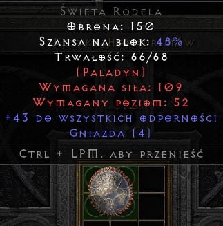 Święta Rodela 43 All Res 4 Sockets D2R ROTW Non Ladder