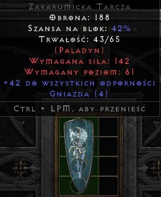 Zakarumicka Tarcza 42 All Res 4 Sockets D2R ROTW Non Ladder