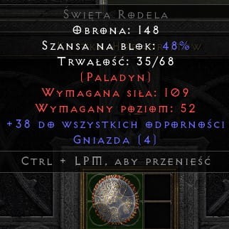 Święta Rodela 38 All Res 4 Sockets D2R ROTW Non Ladder